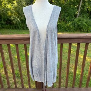 Eileen Fisher Women’s Linen Delave Knit V-Neck Sweater Vest Size XL Gray NWT